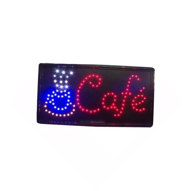 GENERICO - Letreros Led Luminosos Comerciales Texto Cafe 48x25cm