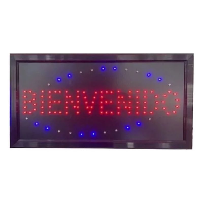 GENERICO - Letreros Led Luminosos Comerciales Texto Bienvenido 48x25cm