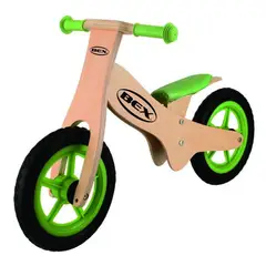 BEX - Bicicleta Madera Equilibrio Aprendizaje Sin Pedal Verde