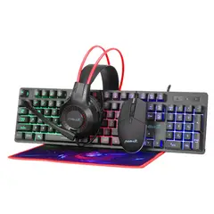 FIDDLER - KIT Gamer - Teclado + Mouse + Audífonos + Mousepad - USB