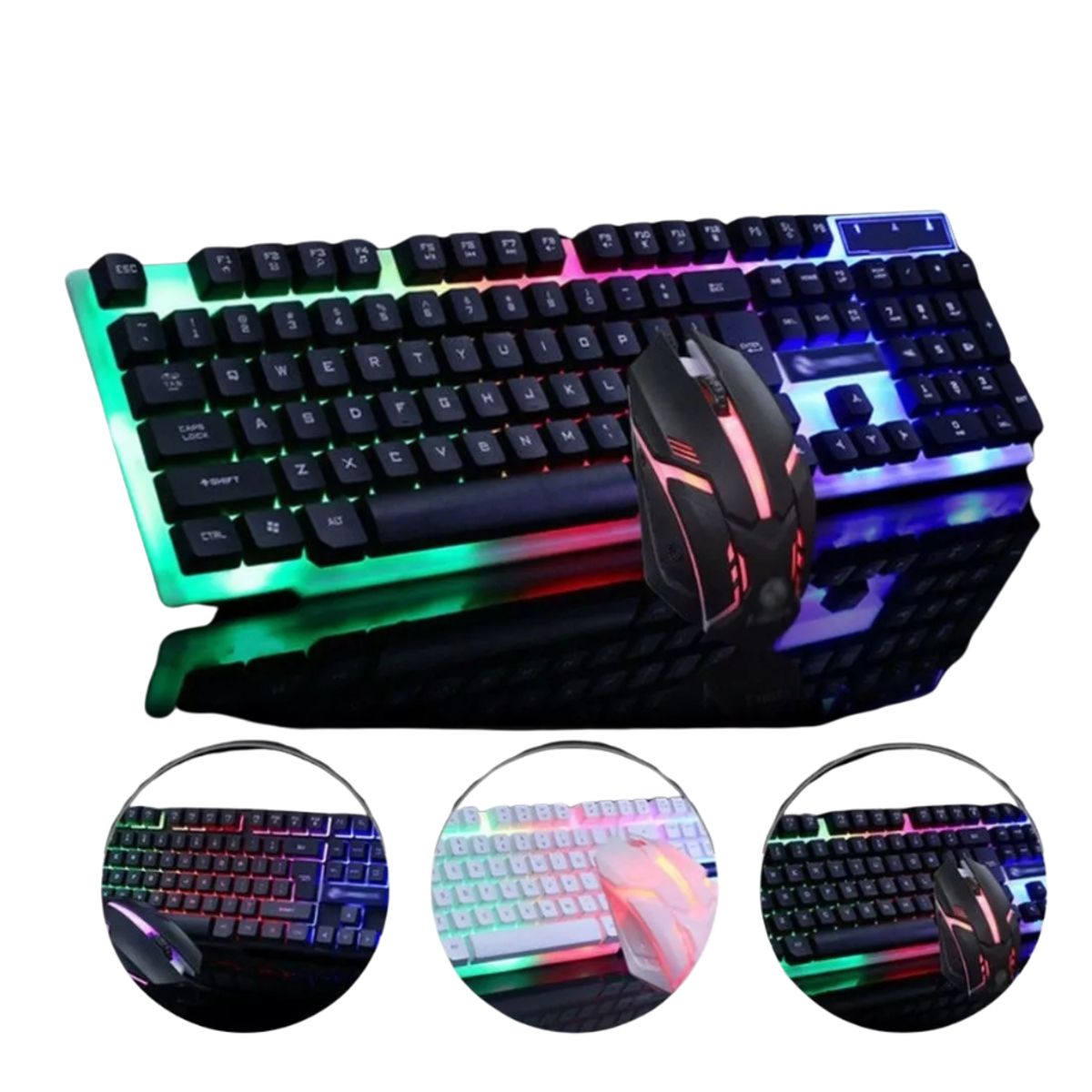 AOC - Teclado Y Mouse Gamer Con Cable Retroiluminado RGB Usb m-350