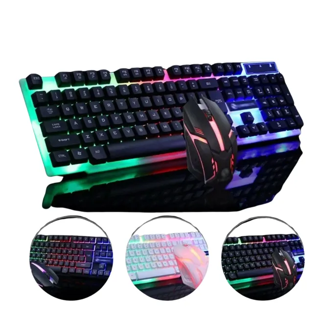 AOC - Teclado Y Mouse Gamer Con Cable Retroiluminado RGB Usb m-350
