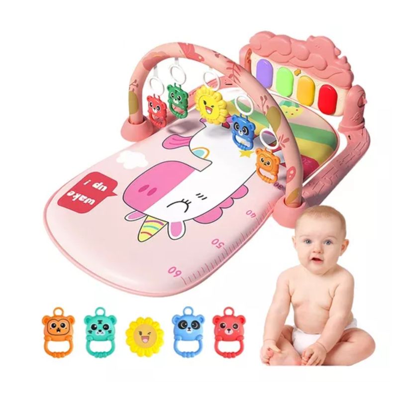 HUANGER - Gimnasio Piano Musical Interactivo Unicornio Rosado