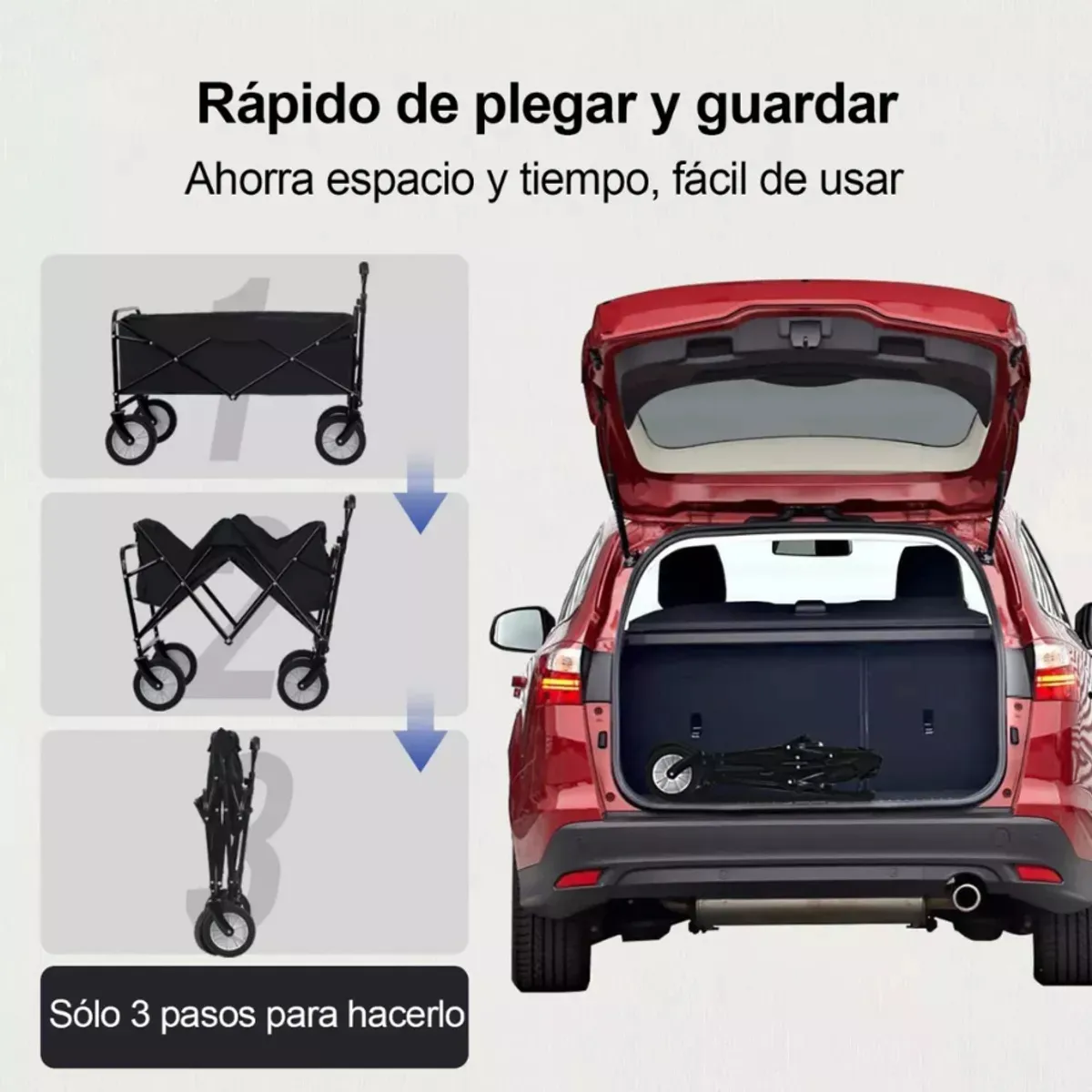 KANO - Carrito Para Compras Plegable Ideal Para Mercado o Camping 140 Kg