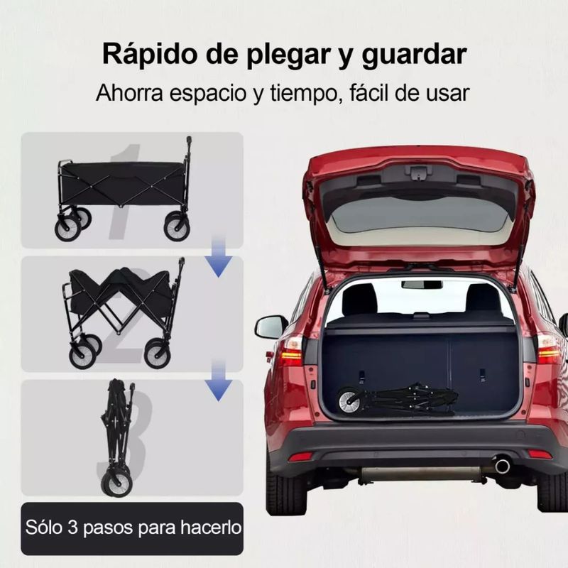 KANO - Carrito Para Compras Plegable Ideal Para Mercado o Camping 140 Kg