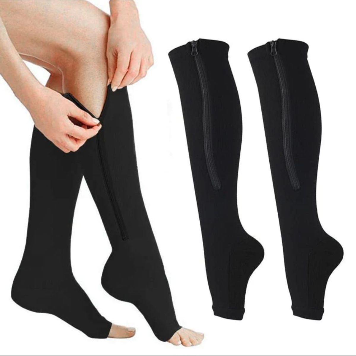 GENERICO - Calcetines de Compresión Alivia Varices Y Circulación SM 35-39 Negro