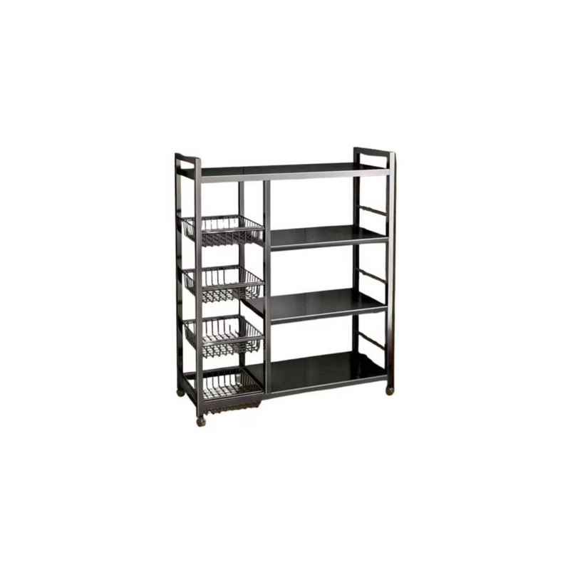 GENERICO - Estante 4 niveles con cesta ruedas 360° estantes ajustables