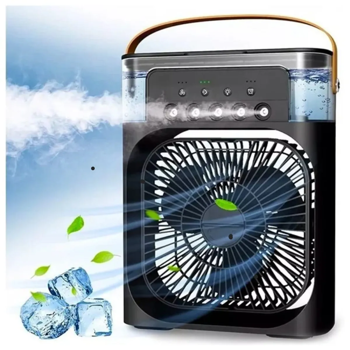 GENERICO - Mini Ventilador Enfriador Portatil Aire Humidificador Aroma Negro