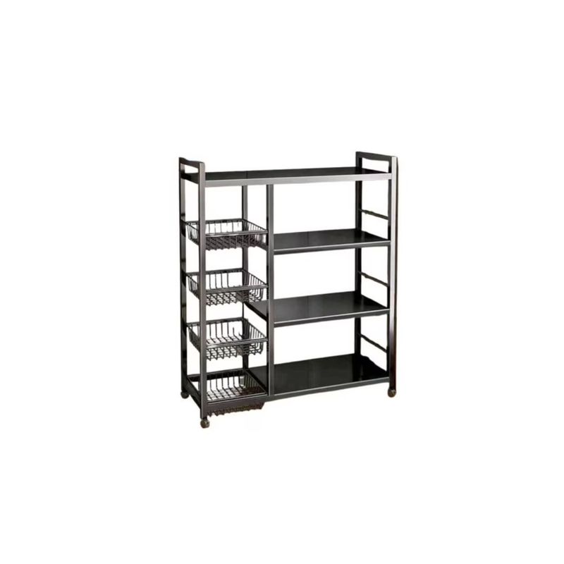 GENERICO - Estante 4 niveles con cesta ruedas 360° estantes ajustables CF
