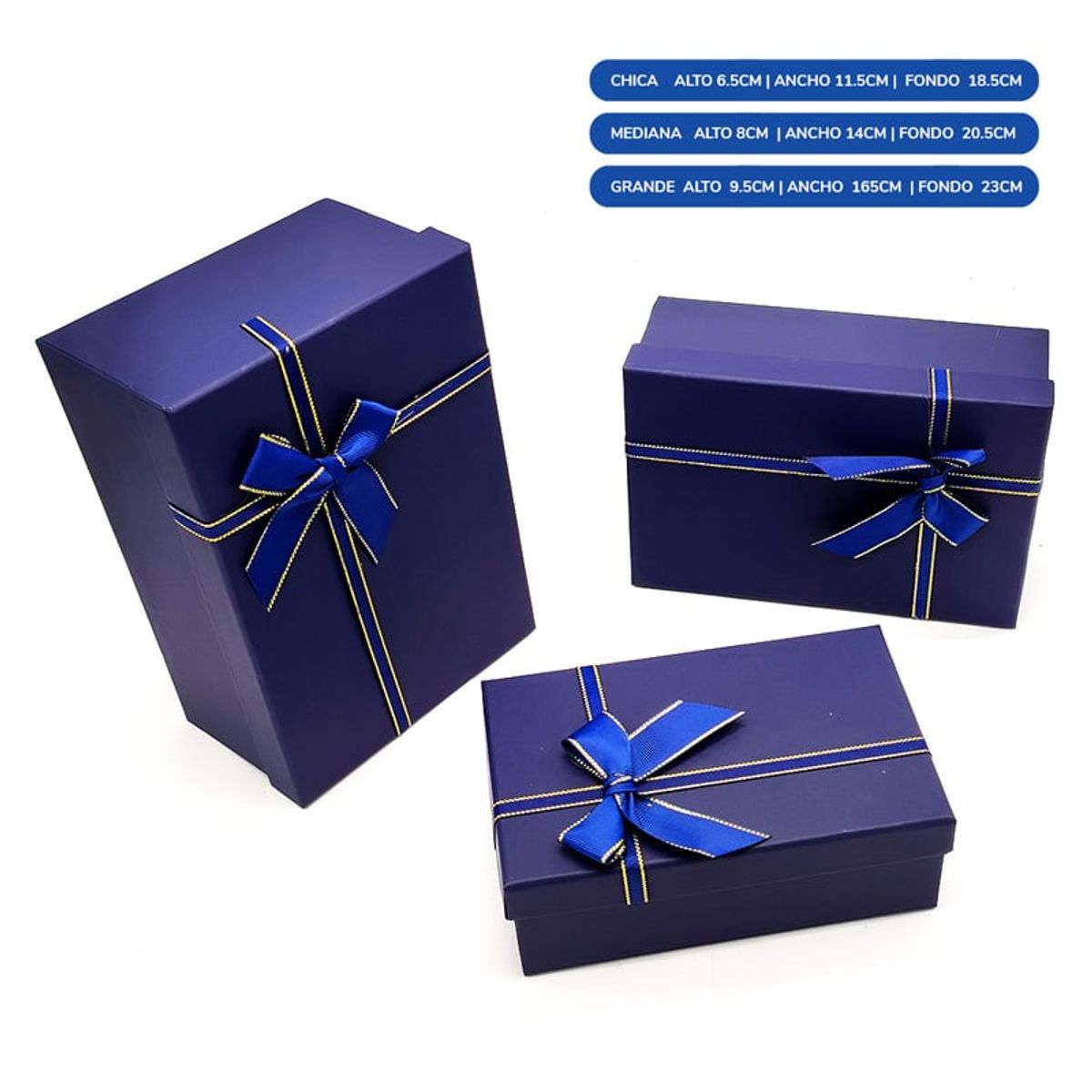 GENERICO - CAJA RECTANGULAR TRIPLE AZUL X1 UNI