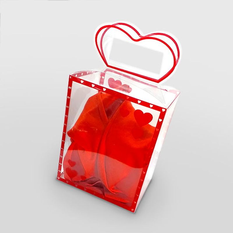 GENERICO - CAJA PLEGABLE PLASTICO 14X11X18 CORAZONES X1 UNI