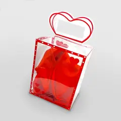 GENERICO - CAJA PLEGABLE PLASTICO 14X11X18 CORAZONES X1 UNI