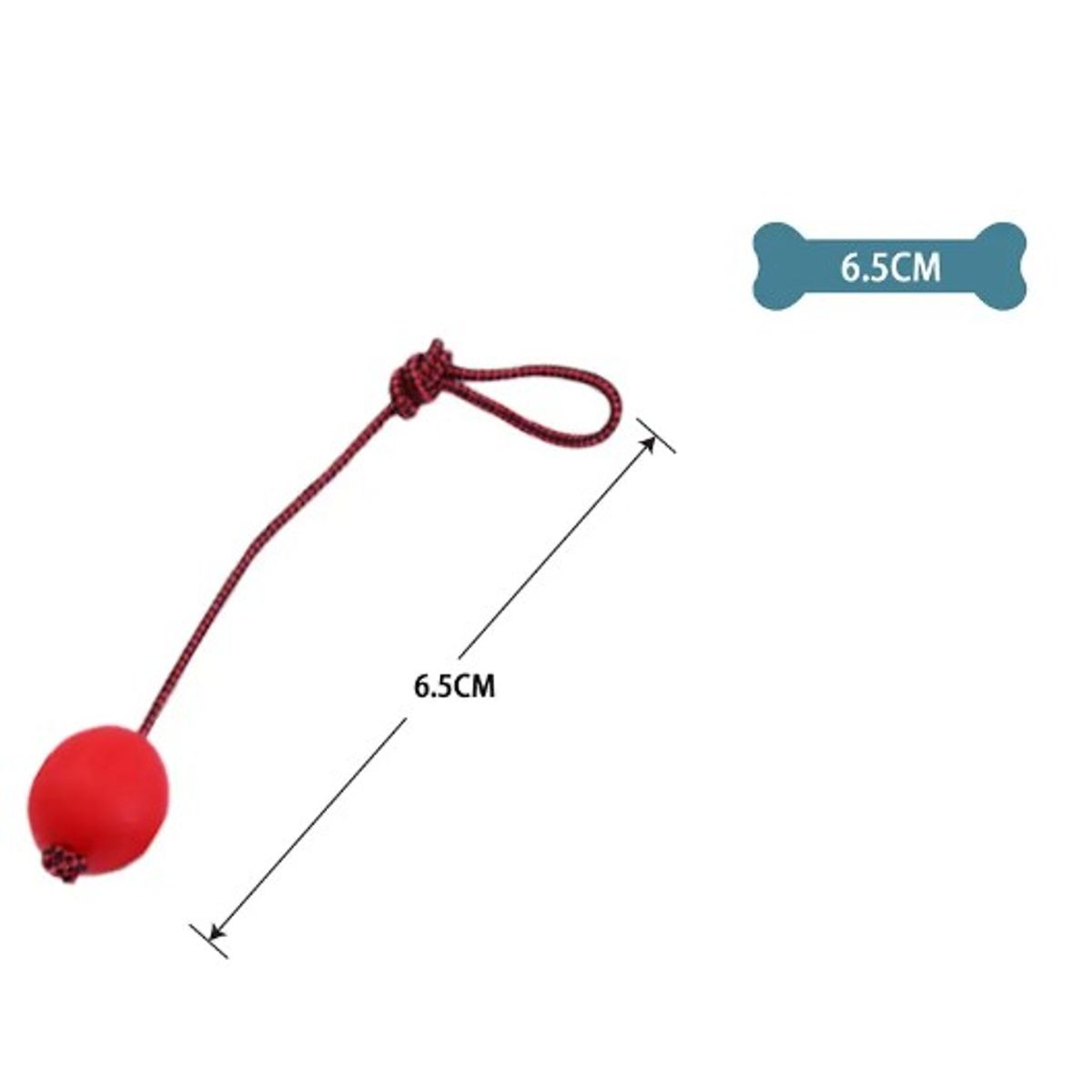 GENERICO - Juguete Pelota Roja De Goma Con Cuerda Para Perro 65Cm