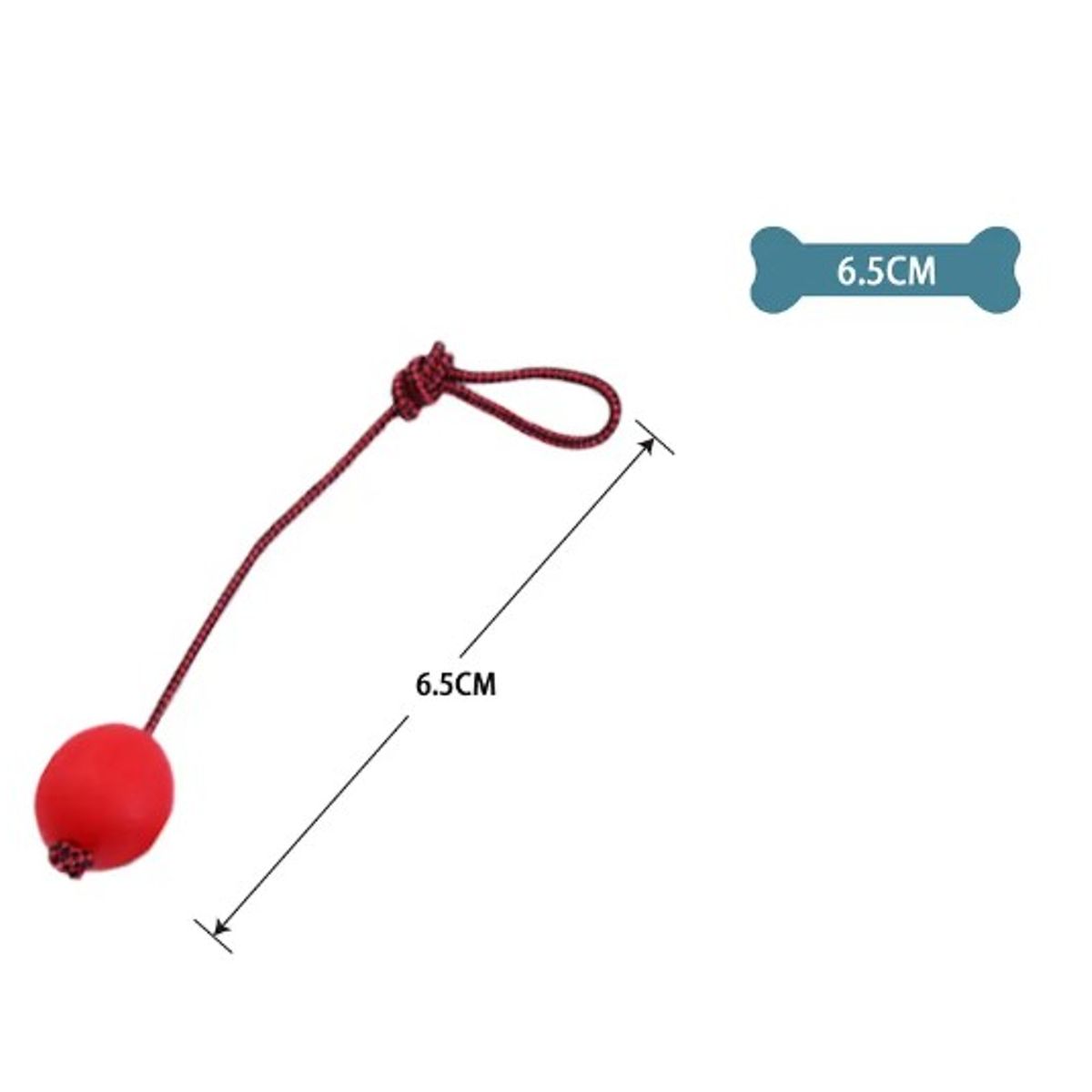 GENERICO - Juguete Pelota Roja De Goma Con Cuerda Para Perro 65Cm