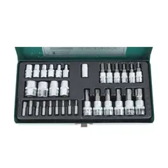 JONNESWAY - Juego Dados Y Puntas Torx 32 Piezas