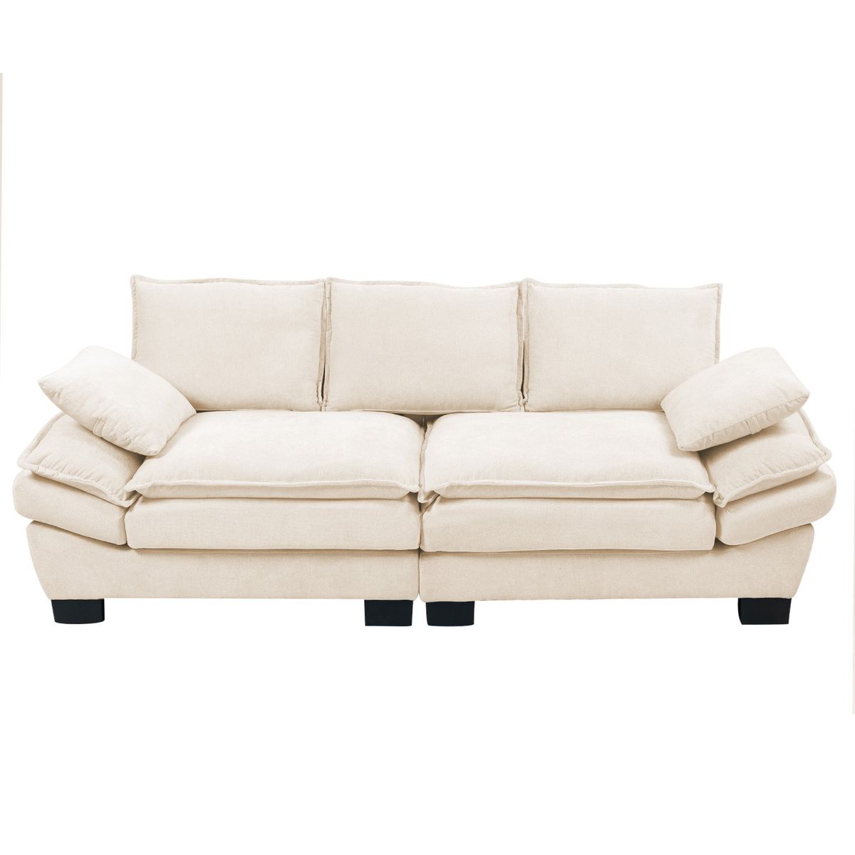 ELEMENT DESIGN - Sofá 3 Cuerpos Mariana en Chenille Beige - 225x82x80 cm