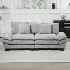 ELEMENT DESIGN - Sofá 3 Cuerpos Mariana en Chenille Gris - 225x82x80 cm