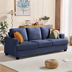 ELEMENT DESIGN - Sofá 3 Cuerpos Catalina en Tela Chenille Azul