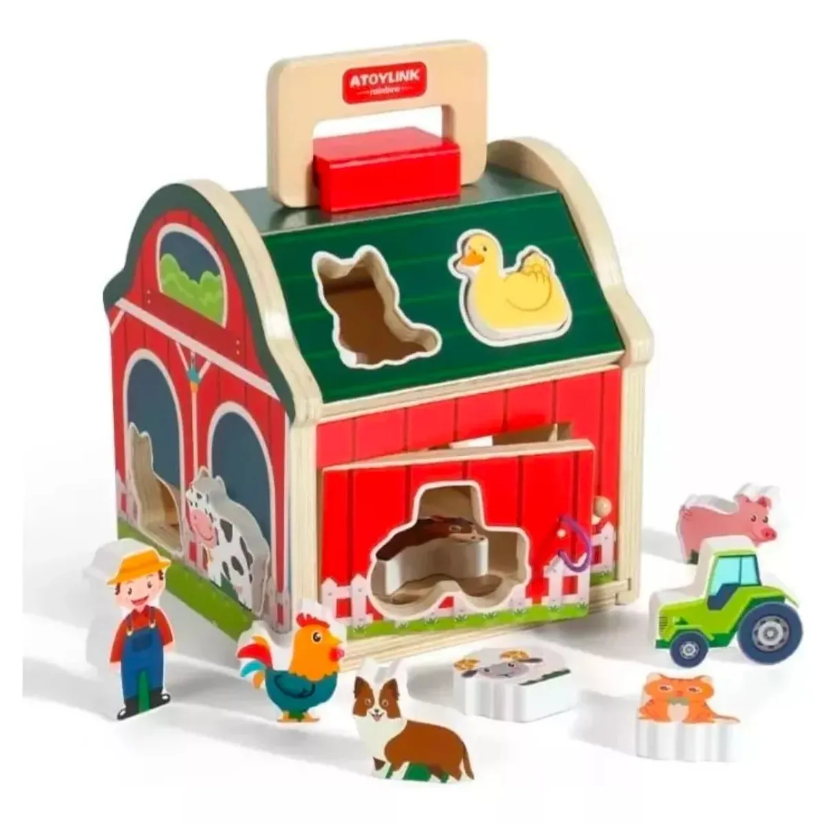 MUNDO MAGIA - Juguete Encaje Granja Animales De Madera Didáctico Niños