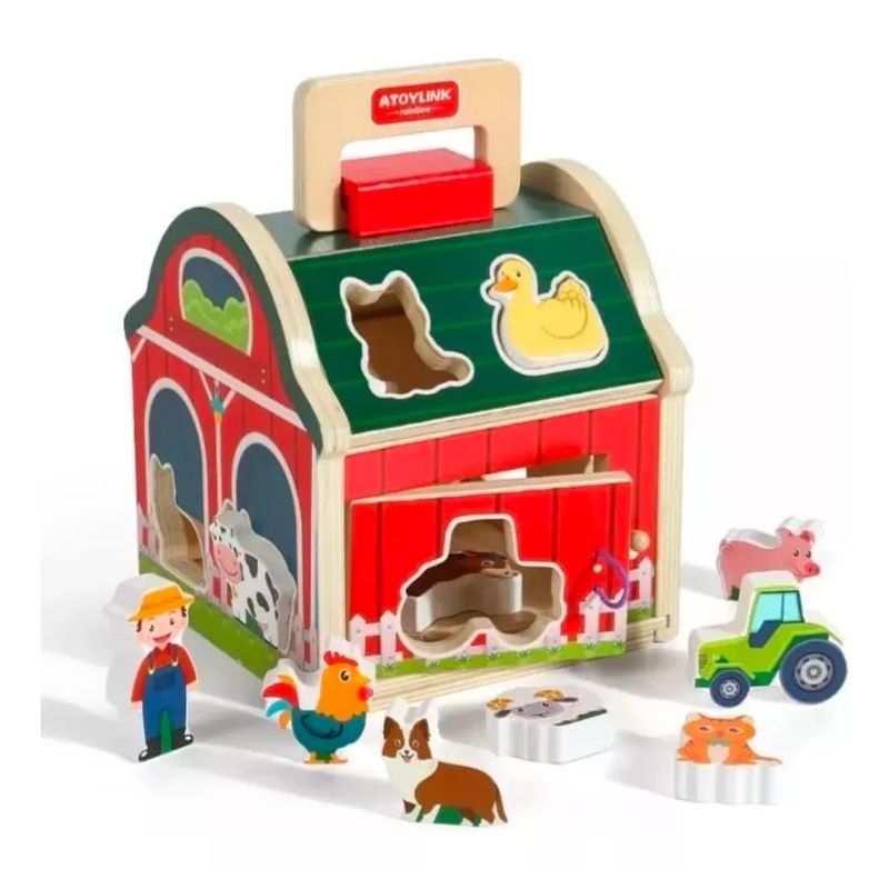 MUNDO MAGIA - Juguete Encaje Granja Animales De Madera Didáctico Niños