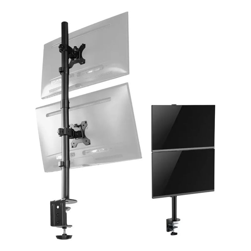 MUNDO MAGIA - Brazo Soporte Doble 2 Monitores Vertical Escritorio