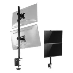 MUNDO MAGIA - Brazo Soporte Doble 2 Monitores Vertical Escritorio