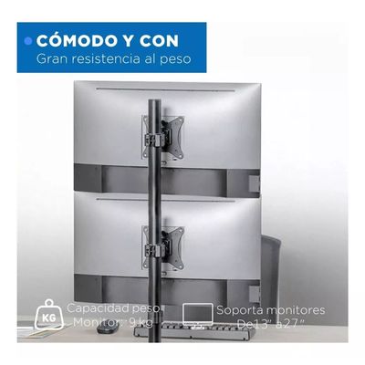 Imagen 2 del producto Brazo Soporte Doble 2 Monitores Vertical Escritorio