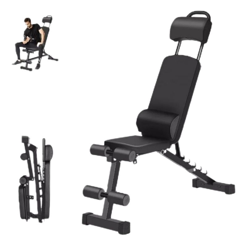 MUNDO MAGIA - Press Banca Abdominal Reclinable Multiuso Ajustable Plegable
