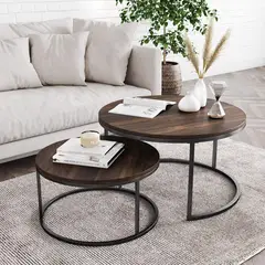 ELEMENT DESIGN - Mesa de Centro Redonda Kien 2pcs Dia 50+70 cm