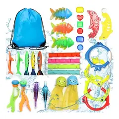 MUNDO MAGIA - Juego De Buceo Infantil Para Piscina 30 Piezas
