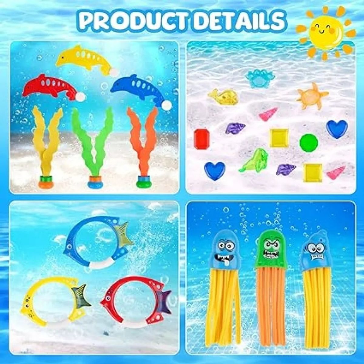 MUNDO MAGIA - Juego De Buceo Infantil Para Piscina 30 Piezas