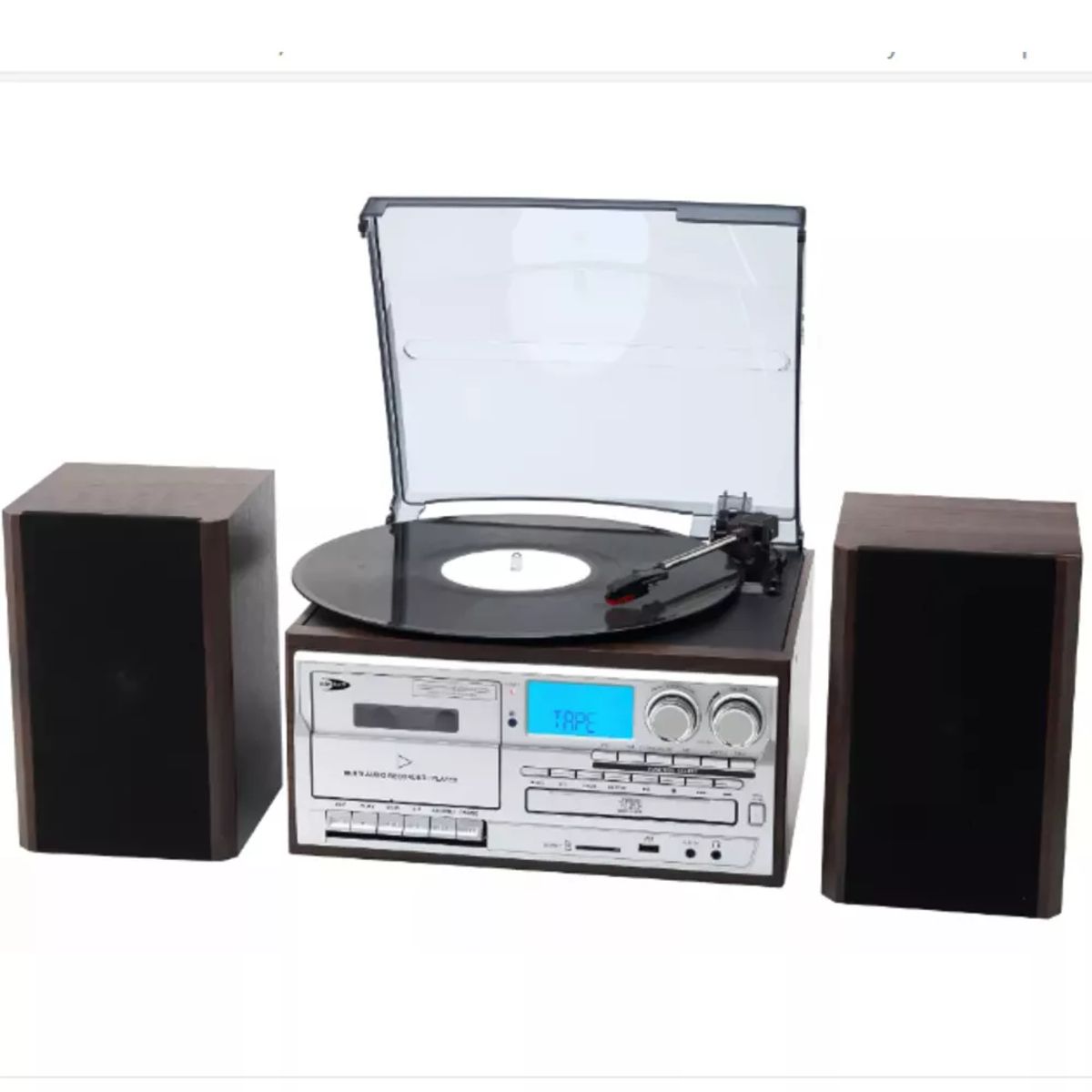 MUNDO MAGIA - Tornamesa Bluetooth Con Cd Y Cassette + Parlantes Externos