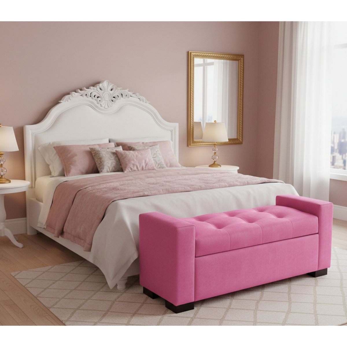 Banqueta Baúl Meyer Color Rosado, marca GENERICO - Foto Principal