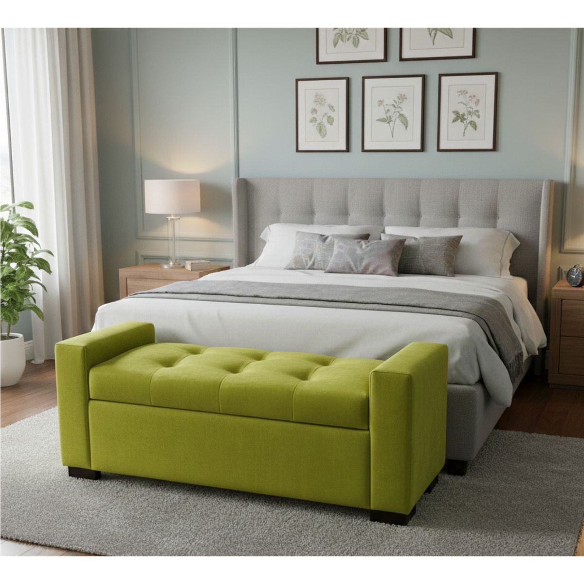 GENERICO - Banqueta Baúl Meyer Color Pistacho