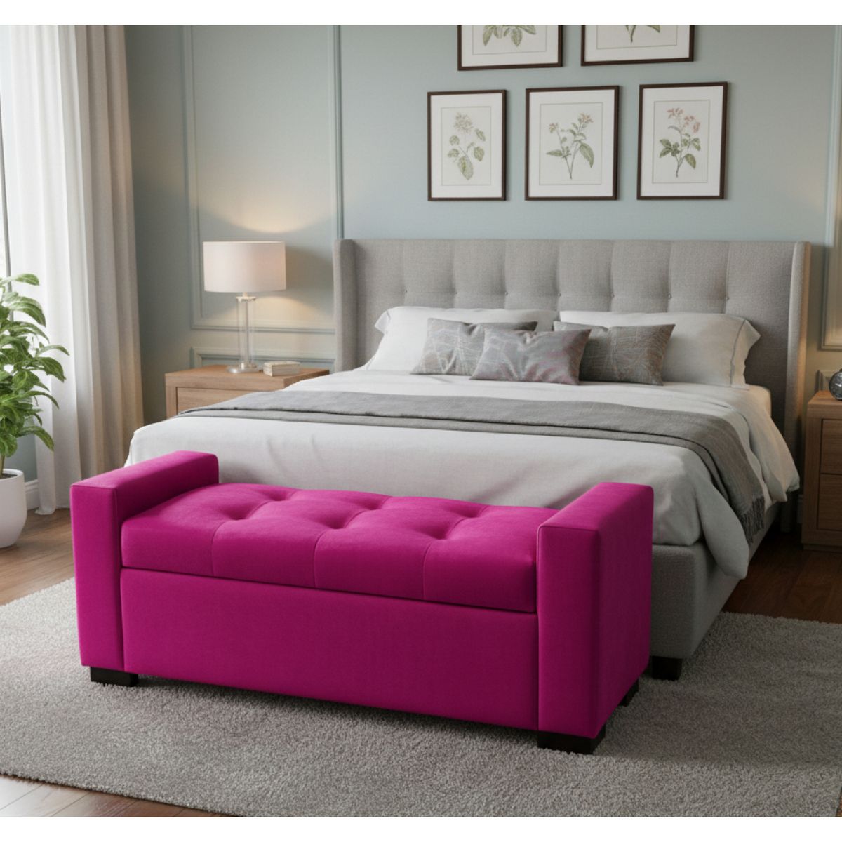 GENERICO - Banqueta Baúl Meyer Color Fucsia