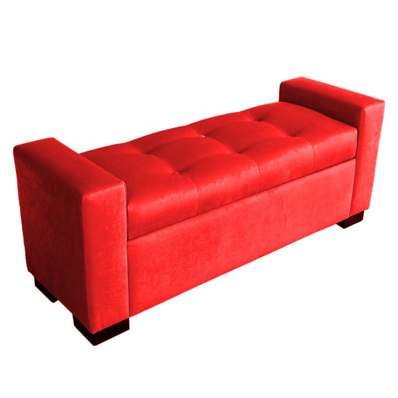 GENERICO - Banqueta Baúl Meyer Color Rojo