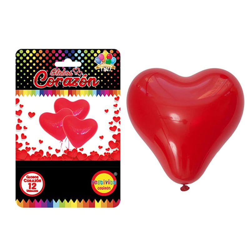 GENERICO - GLOBO CORAZON X12 UNI