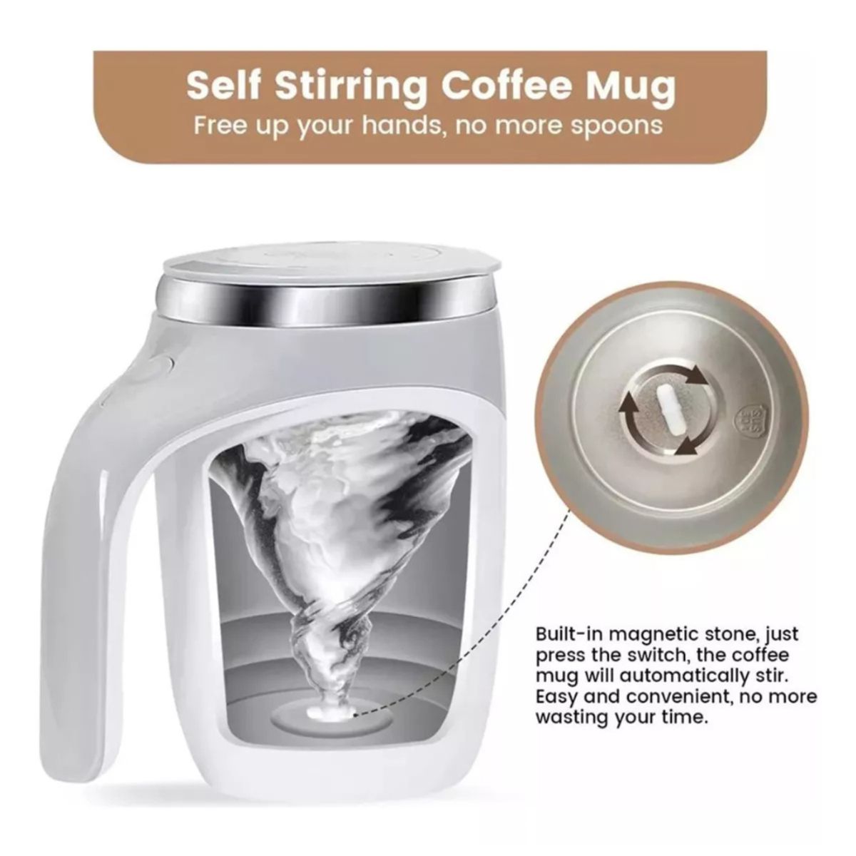 GENERICO - Taza Mezcladora Eléctrica Con Agitación Automática