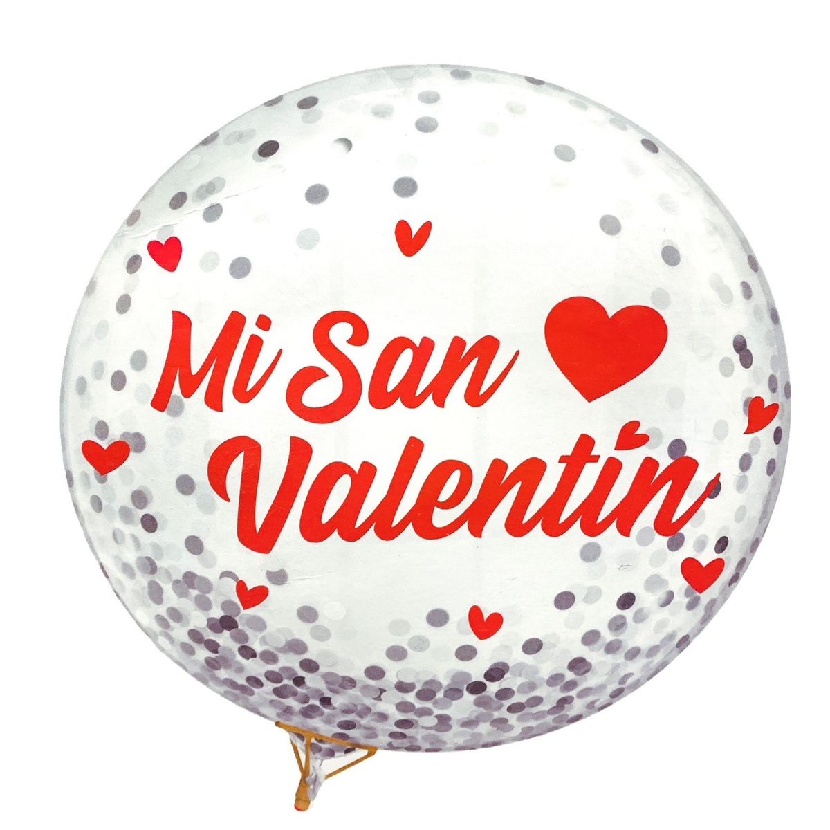 GENERICO - GLOBO BURBUJA CONFETTI MI SAN VALENTIN X1 UNI