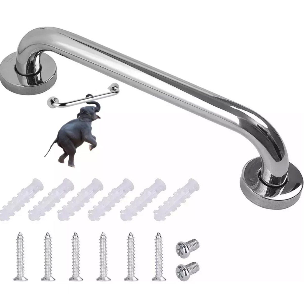 GENERICO - Barra Seguridad Recta Ducha Baño 60 Cm X 3,2 Cm Inoxidable