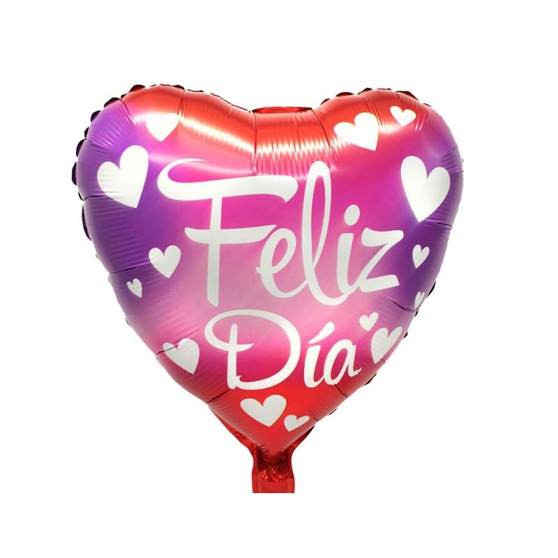 GENERICO - GLOBO METALICO 18 FELIZ DIA CORAZONES X1 UNI