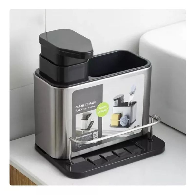 GENERICO - Storage Rack Dispensador Jabón 3 En 1 Color Plateado