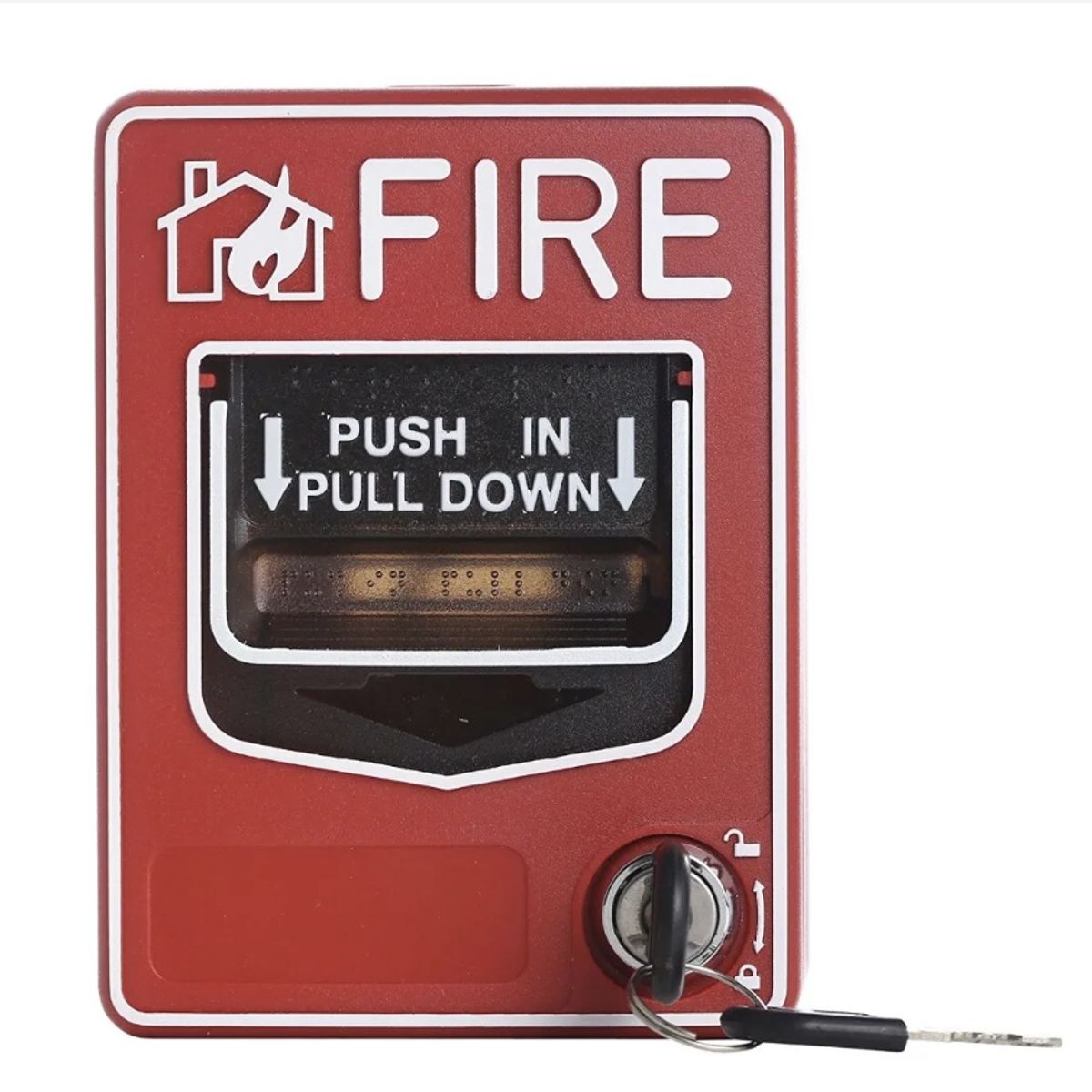 GENERICO - Palanca de Incendio Doble Acción F-02 Rojo Con LLave DSW