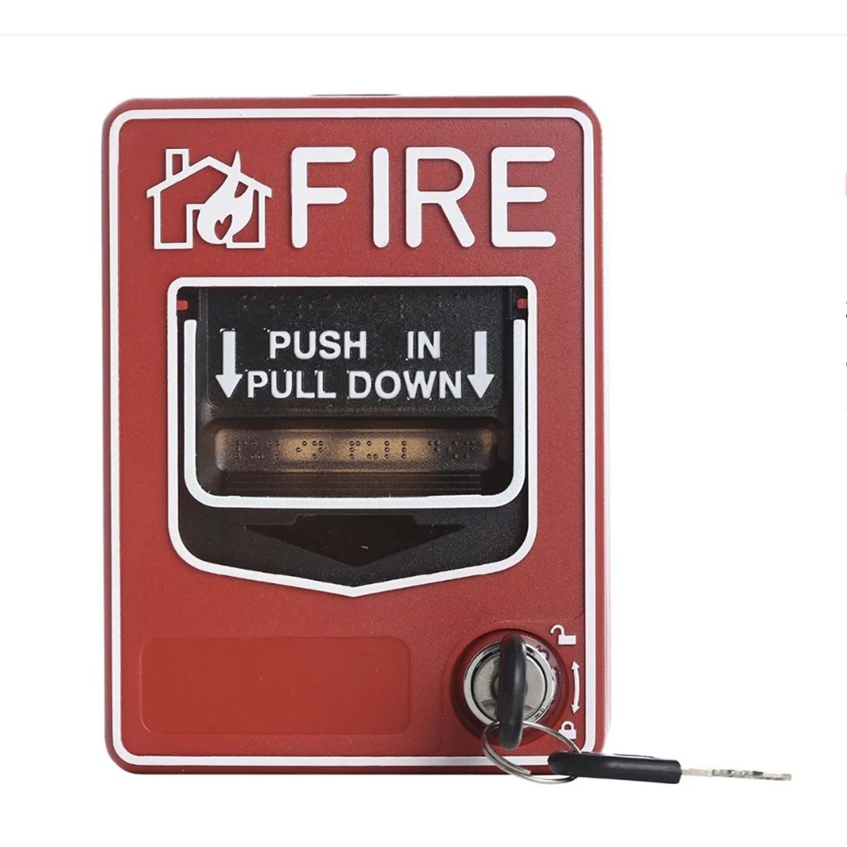 GENERICO - Palanca de Incendio Doble Acción F-02 Rojo Con LLave DSW