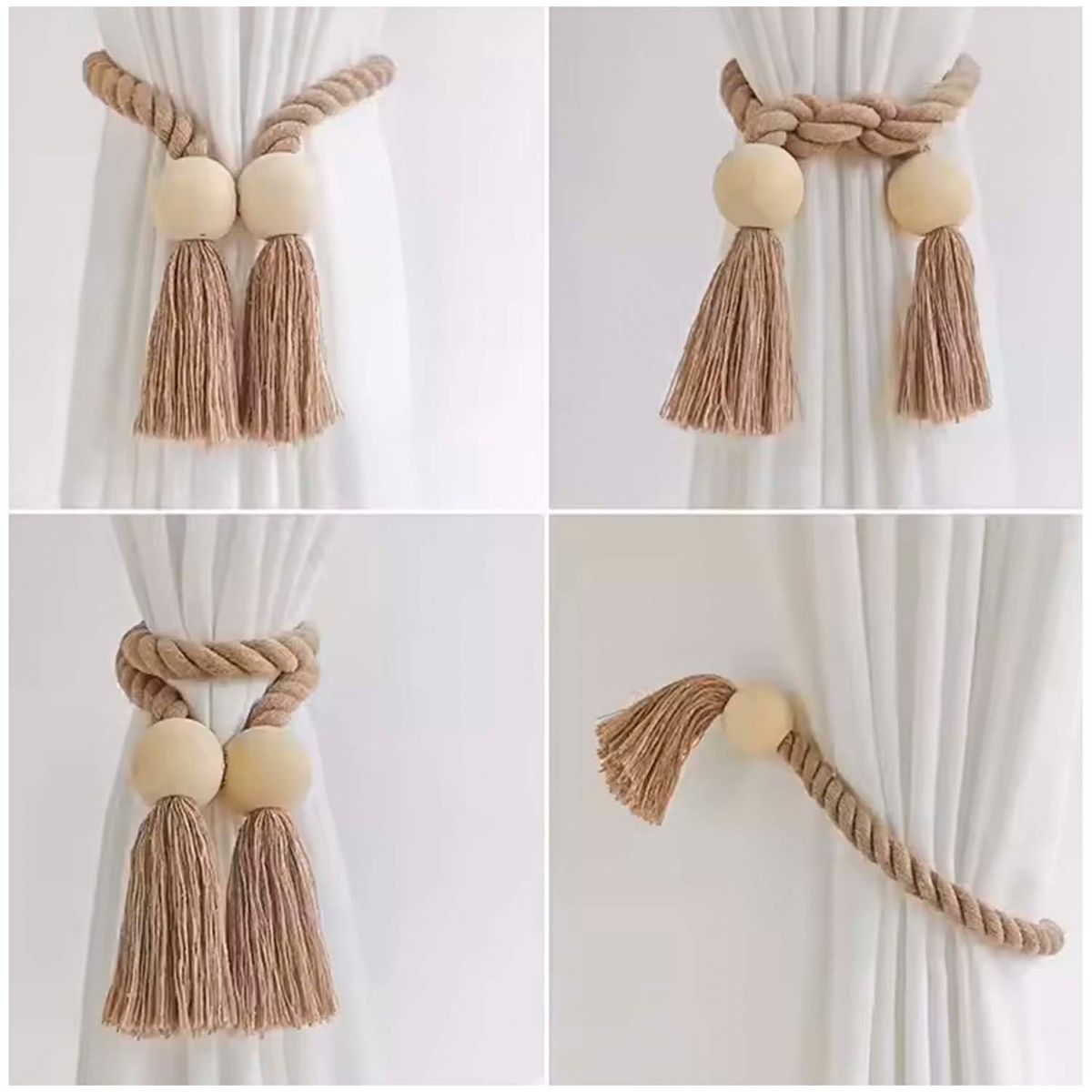 GENERICO - Pack de 02 Sujetadores - Abrazaderas Magneticas para Cortinas mod16