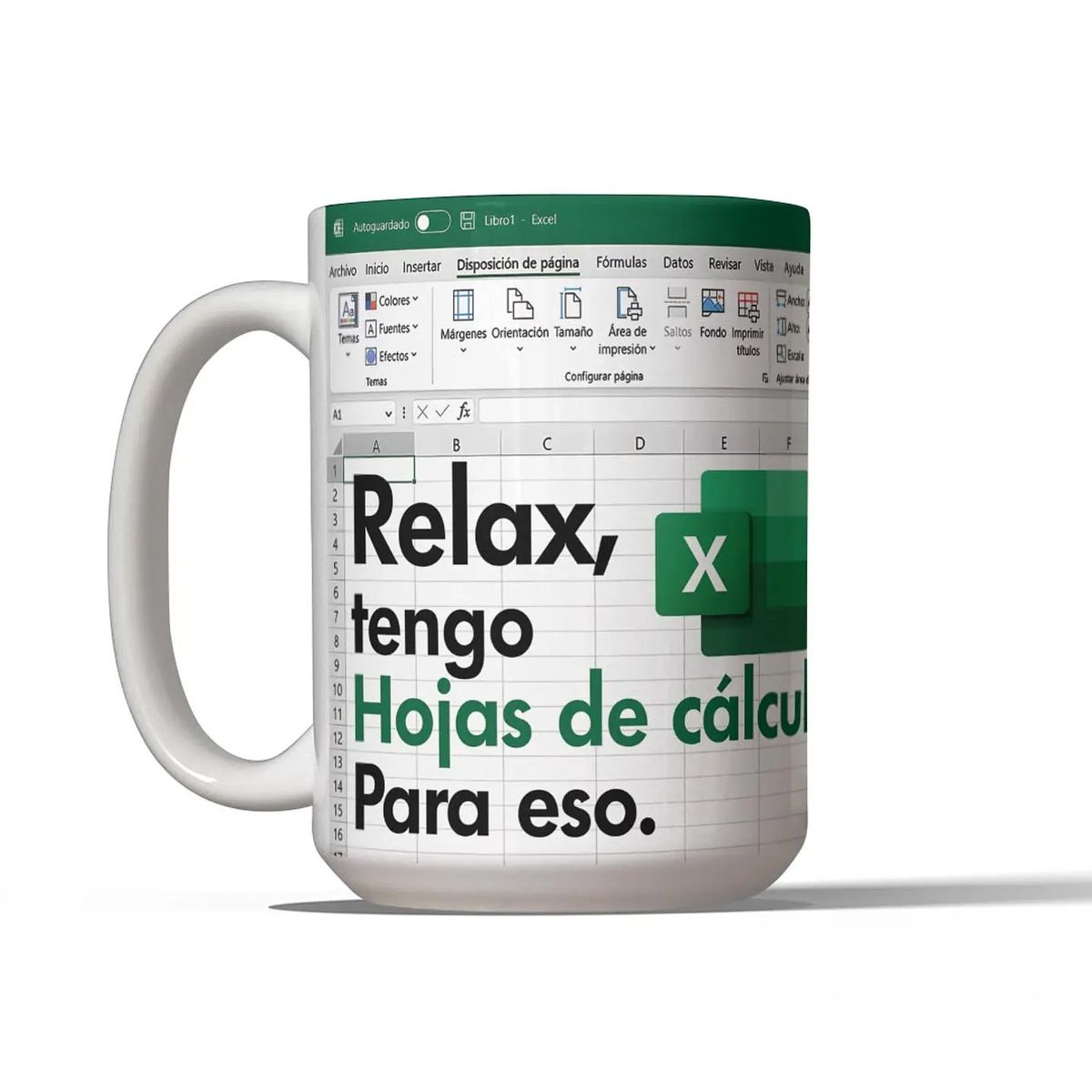 SM - Tazón Excel Para Oficina Relax Tengo Hoja de Cálculo para Eso