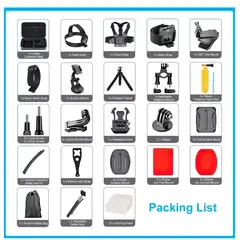 GENERICO - Kit De Accesorios Para Cámara De Acción Para Gopro Hero