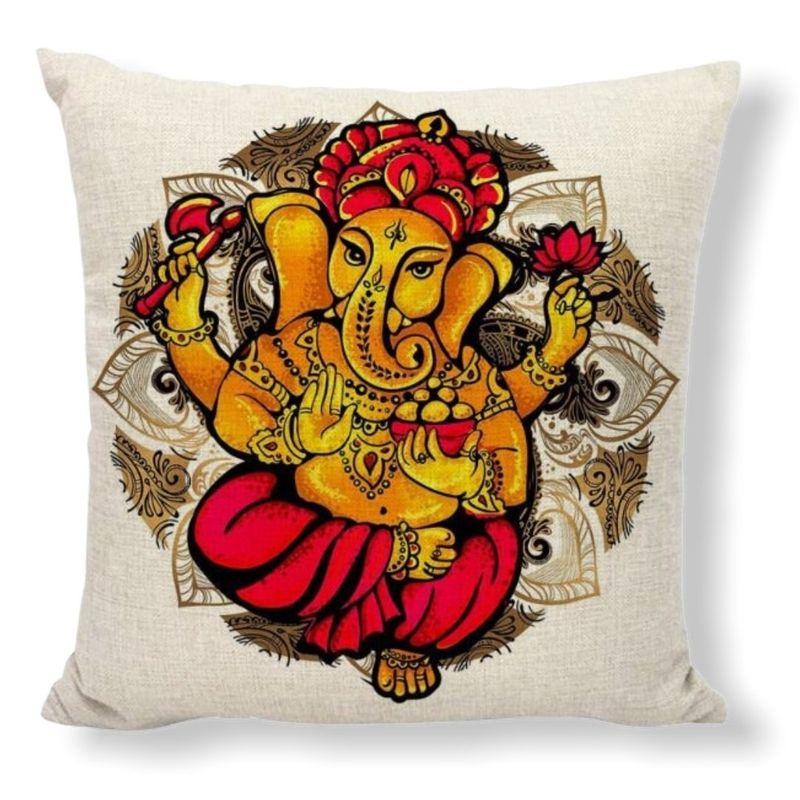 GENERICO - Fundas De Cojín Con Estampado De Ganesha Hindú