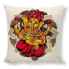 GENERICO - Fundas De Cojín Con Estampado De Ganesha Hindú