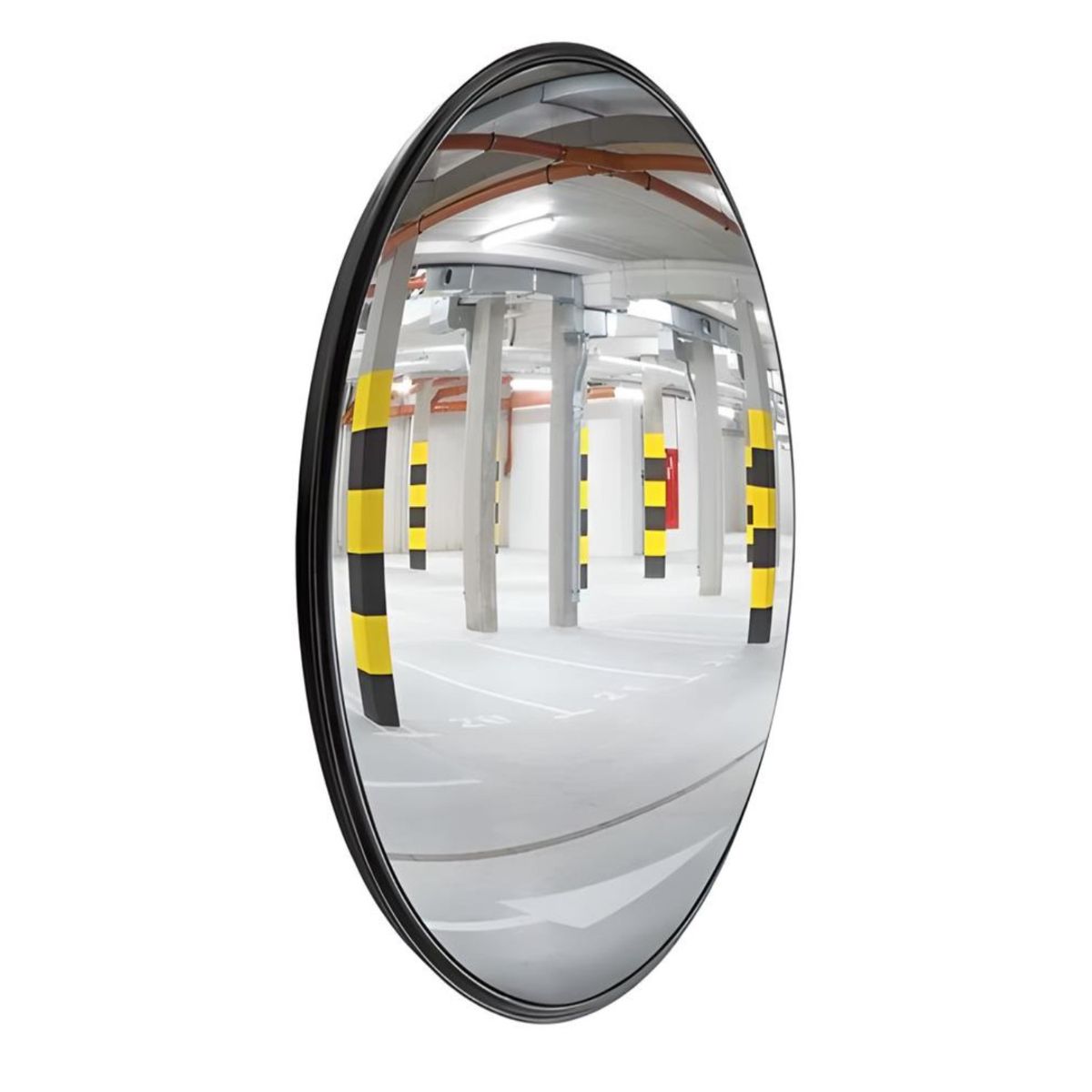 PROCHEF - Espejo 30 Cm. Curvo Convexo para Muro Base Negra